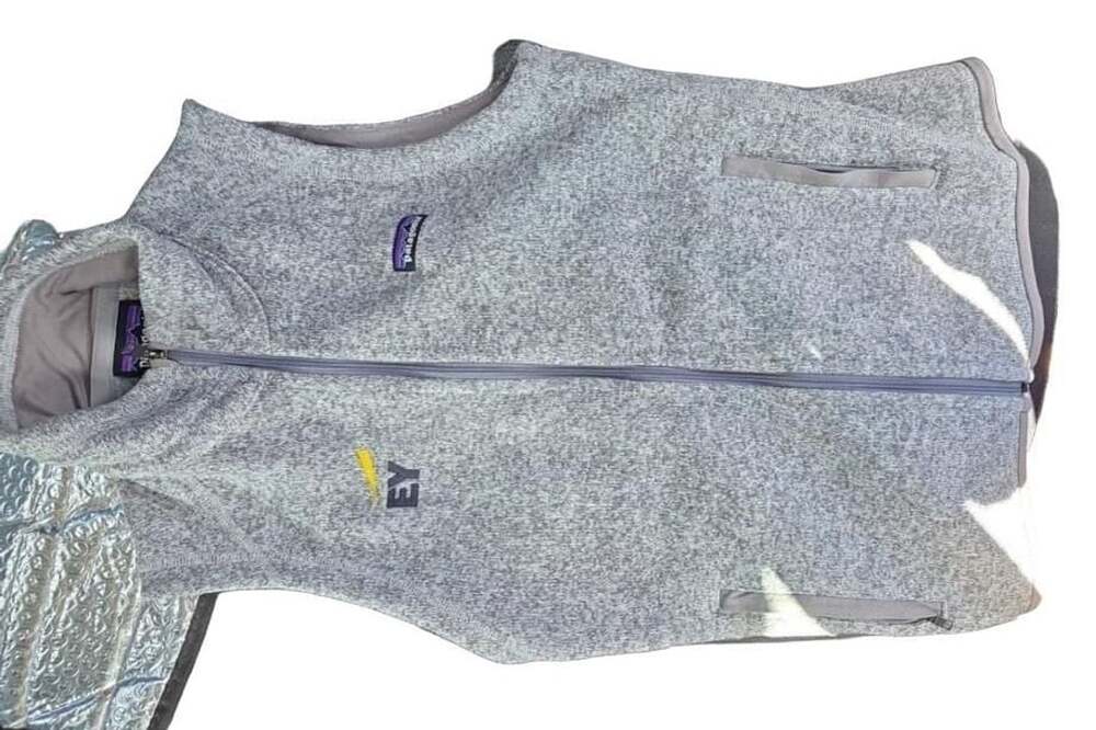 Patagonia Better Sweater Heather Gray Full Zip Vest Small Ernst & Young EY Logo